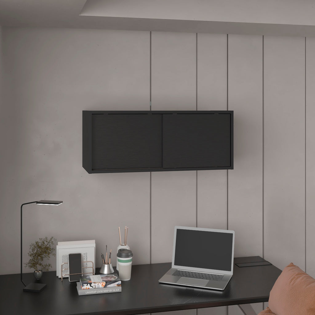 Note 32'W x 13' H Wall Cabinet  with Sliding Doors , Wall Shelf, Storage Cabinet, Bedroom, Office, Living Room, Garage