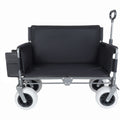 Folding Wagon with Bench Seat & 500 lbs Capacity patent protection -3-in-1 Collapsible Utility Cart with All-Terrain Beach Tires for Camping, Includes 1 ice pack, Beach, Groceries, Outdoor, Black