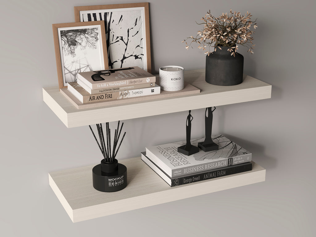 Ecco 31.5' Wide Floating Shelves Set Of 2, Shelves For Wall Decor For Bedroom, Bathroom Storage Shelves, Book Shelves For Living Room