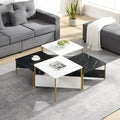 Modern Nesting Coffee Tables Set of 4 -Mid Century Modern Square Living Room Table, Free Adjustable Shape,Versatile and Stylish Accent Furniture for Your Living Room Black & White Color