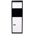 Package Delivery Box, 14'' x 11.3'' x 42'', Galvanized Steel Parcel Mailbox w/Code Lock & Mounting Hardware, for Outdoor Porch, Curbside, Black and White