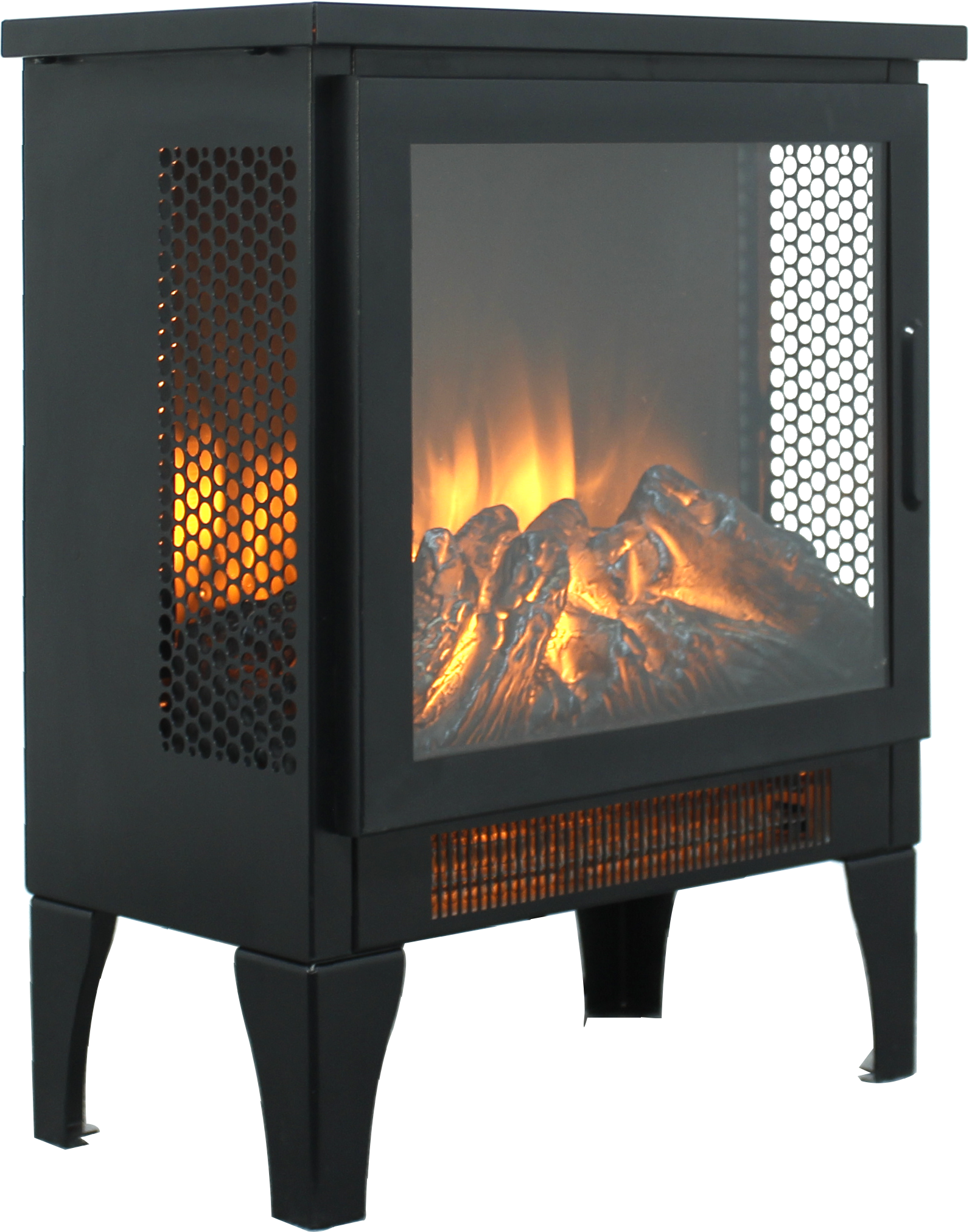 18 inch Freestanding Electric Fireplace Stove heater with 3D Flame effect