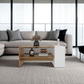 White and Natural Oak Coffee Table with Storage