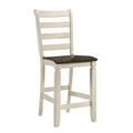 Oak and Antique White Counter Height Stools (Set of 2)