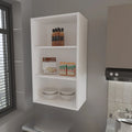White Wall Cabinet with Open Storage