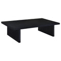 Caroline Black Rectangular Engineered Laminate Coffee Table with Scratch-Resistant Finish in Modern Minimalist Design