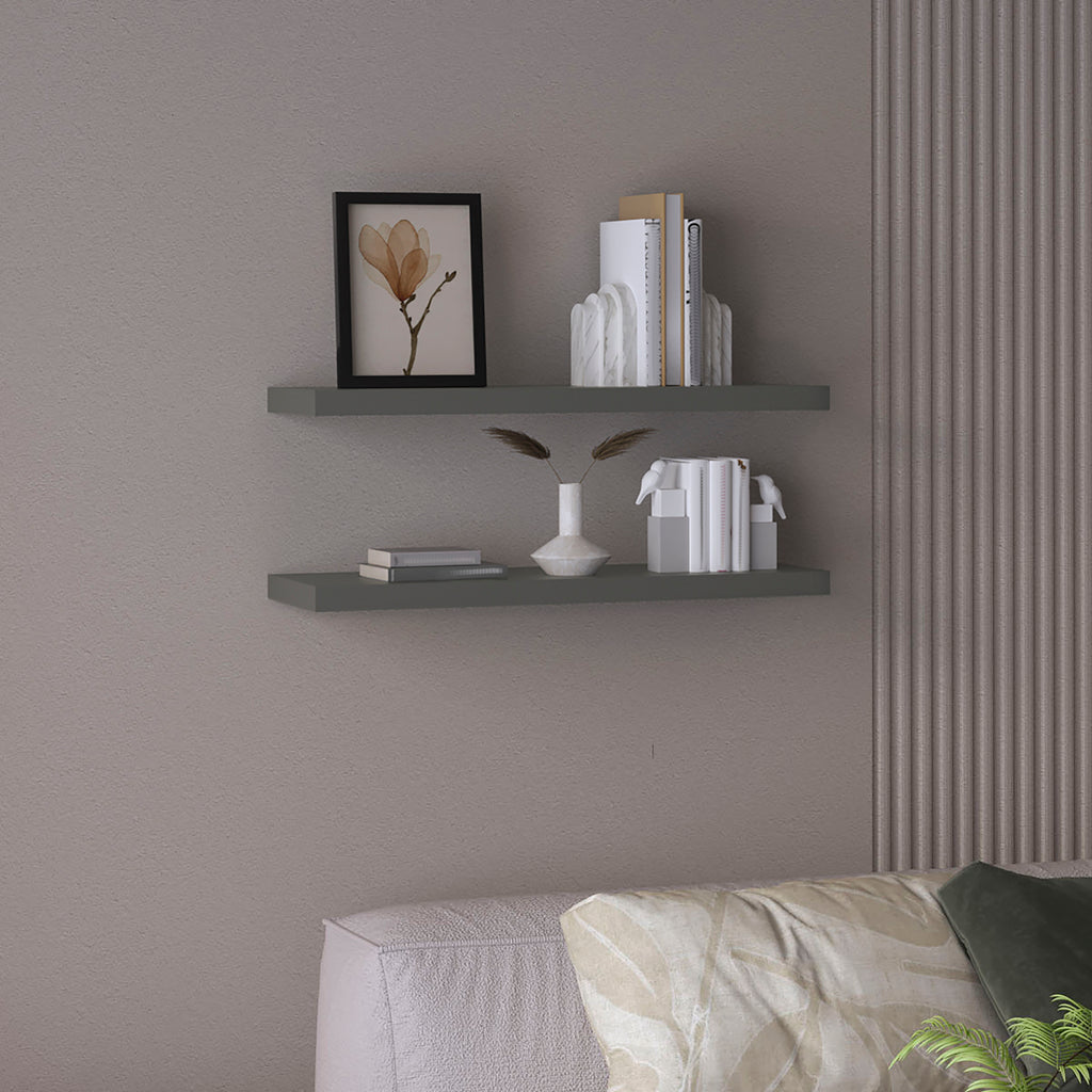 Ecco 31.5' Wide  Floating Shelves Set of 2, Shelves for Wall Decor for Bedroom, Bathroom Storage Shelves, Book Shelves for Living Room