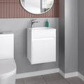 Furman Wide Floating Bathroom Vanity, Resin Sink Compact Wall-Mounted Design With One Door Cabinet, White