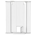 53.15' Extra Tall Cat Gate, 29.53'-40.16' Wide with Small Cat Door, Auto Close Safety Pet Gate, 1.37' Narrow Bar Spacing, NO Drilling Pressure Mount Kit for Cats and Dogs, White