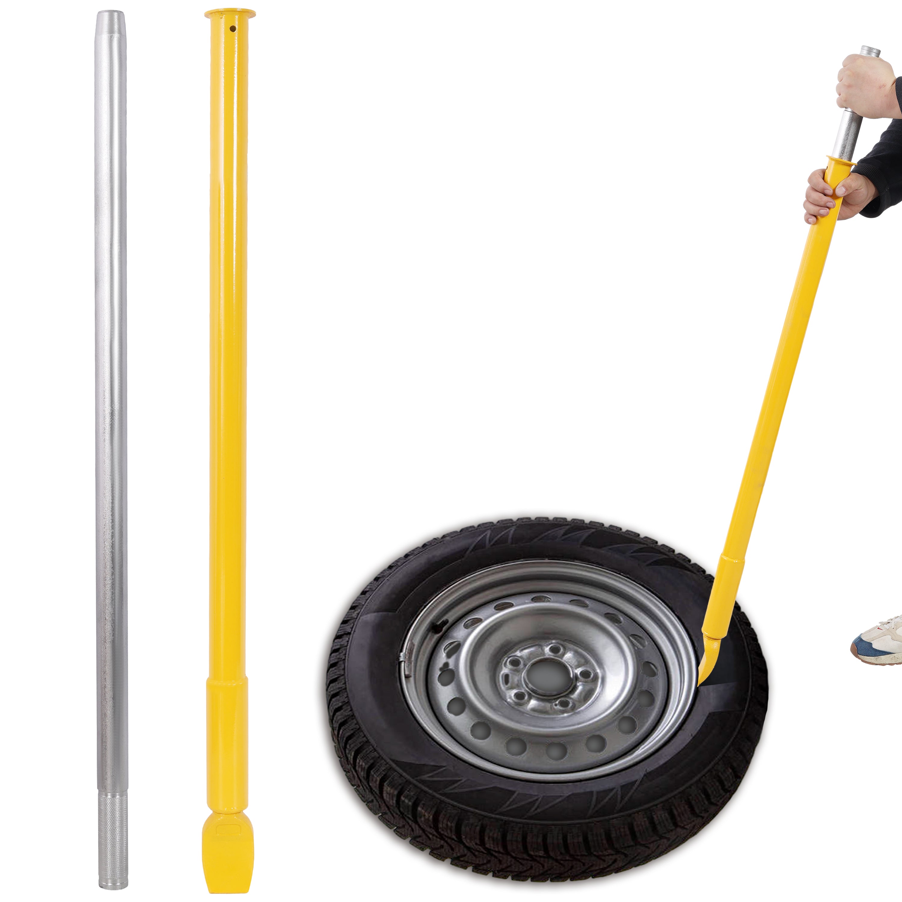Heavy Duty Tire Bead Breaker Slide Hammer,Portable Tire Changing Sliding Impact for Car Truck Trailer,Yellow Color
