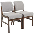 Caldwell Dining Chair Set of 2 - Comfortable Light Grey Boucle Upholstered Seating with Natural Lumbar Support