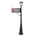 Mailbox/Post Light Combination Kit , Post with Mailbox, Fluted Base,  Decorative Modern Mailbox with Post, Stratford Heavy Duty Cast Aluminum Mailboxes for Outside, Mailbox Post Large Mail Box