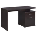 Cappuccino 2-Drawer Reversible Office Desk in Brown Wood Finish with Melamine Paper and MDF Construction, 47.25 x 23.5 x 29.5 inches