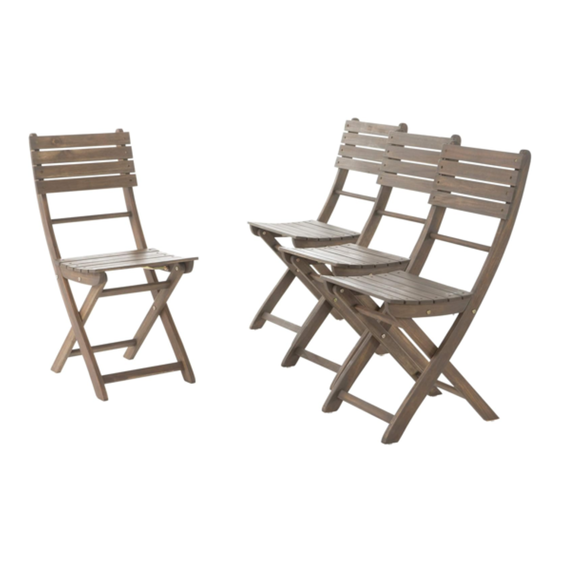 POSITANO Foldable Dining Chairs Set of 4 Weather-Resistant Acacia Wood Multiple Finish Options