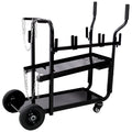 Heavy Duty 2-Tier Rolling Welding Cart Portable Welder Storage Trolley with Wheels for MIG TIG ARC Welder Plasma Cutter and Welding Accessories,Black Color