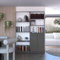 Dupree 2 Piece Home Bookcase set, 49' Wide with 9 Shelves ,  Living Room  Matt Gray / White