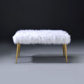 White and Gold Bench with Straight Legs