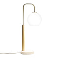 Nordic Home Creative Romantic Warm Marble Study Room Bedside Table Lamp with Auris White Globe Lampshade