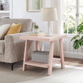 Athens Contemporary Wood Shelf End Table, Pink