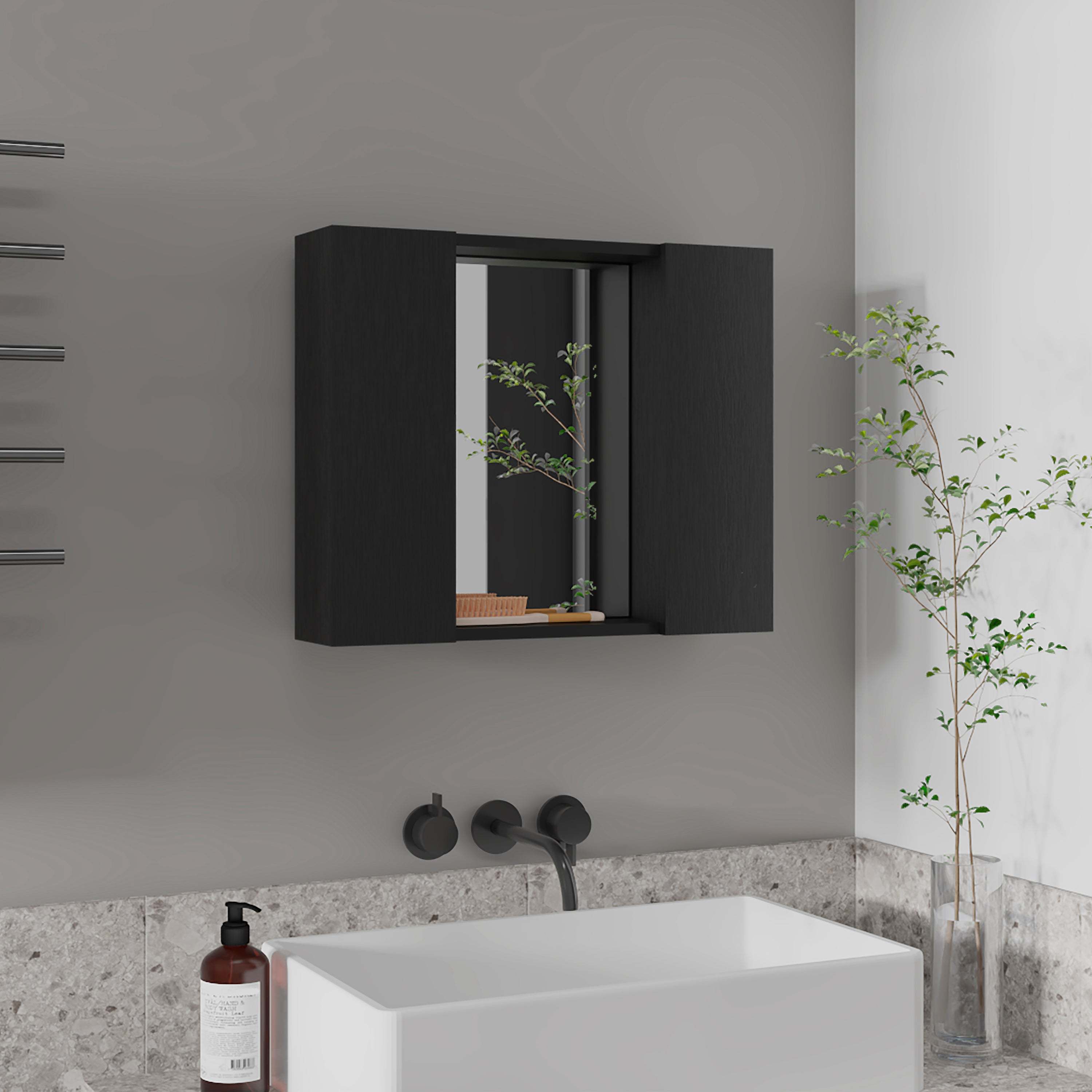 Wenge 1-Drawer Medicine Cabinet
