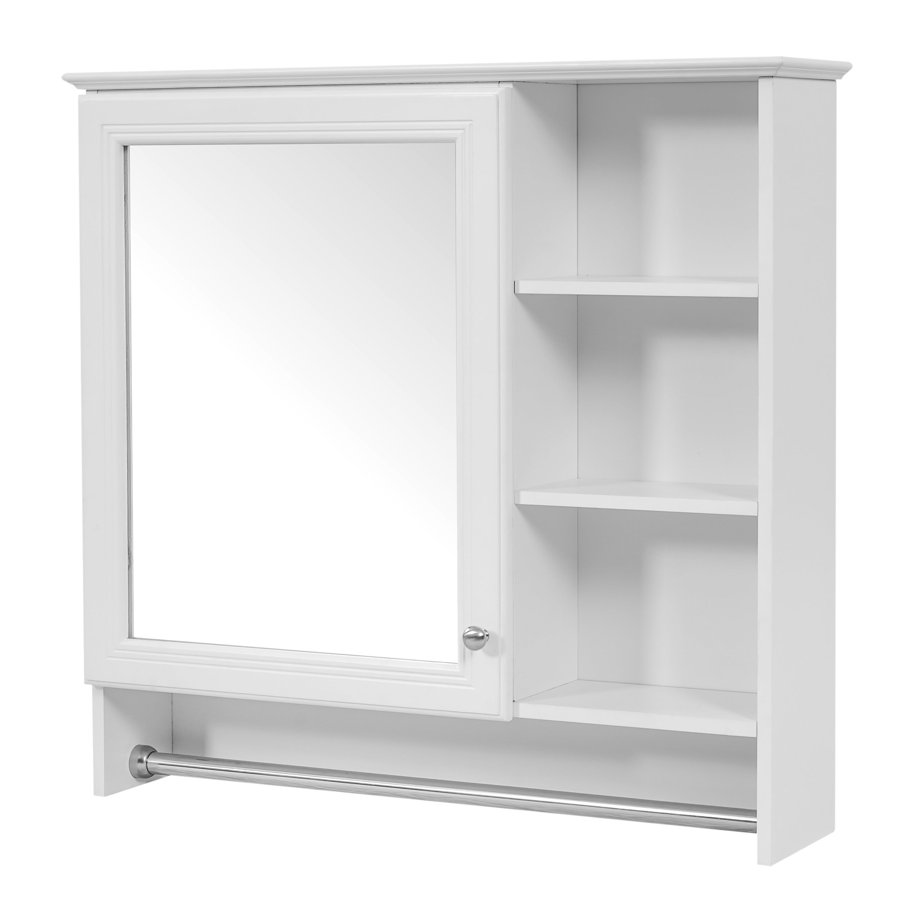 30 inch Wall-Mount 2-in-1 Mirror Cabinet with Adjustable Shelf, Soft-Closing Hinges, High-Quality MDF, for Bathroom Vanity, Living Room, Bedroom Storage Organizer