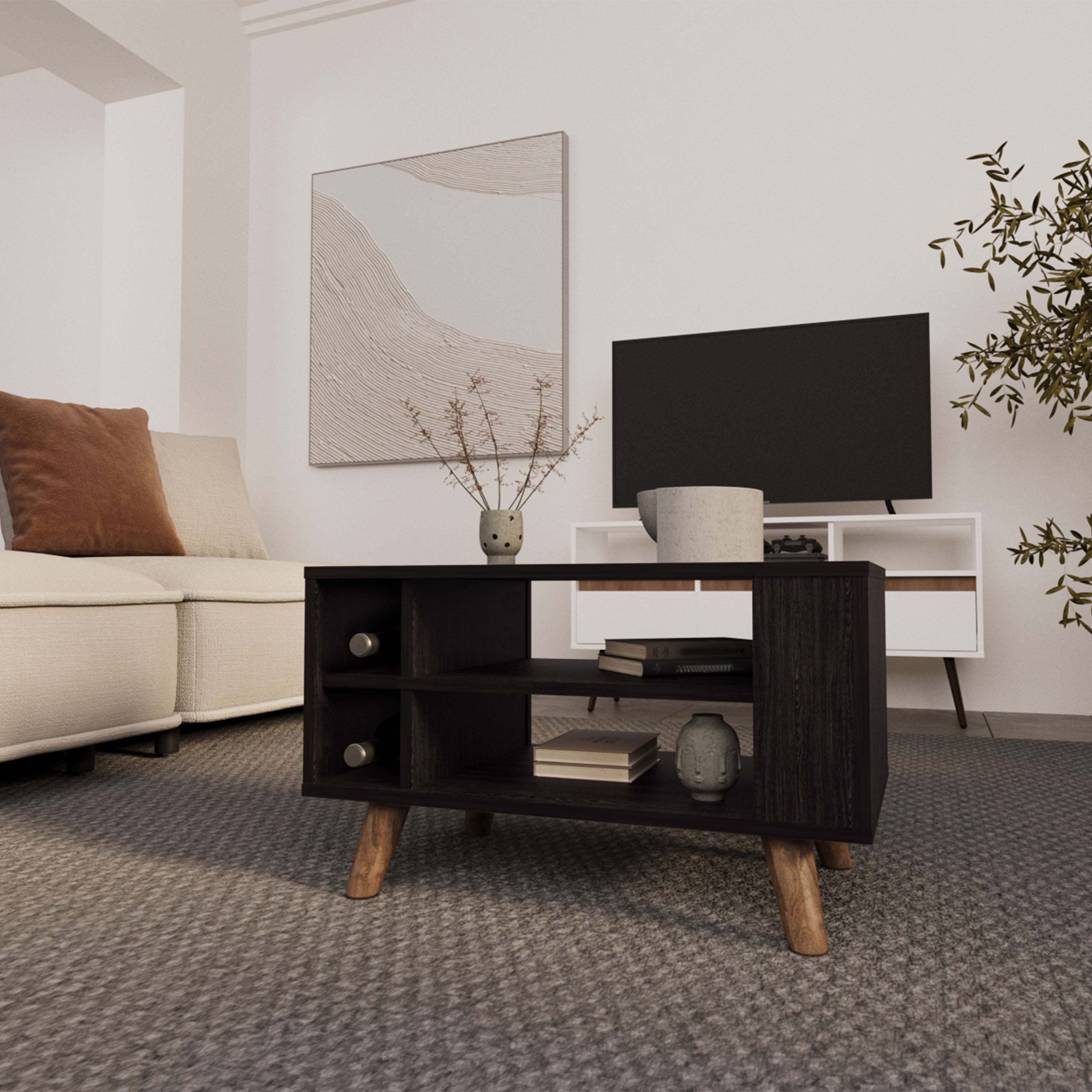 Wengue Coffee Table with Open Storage