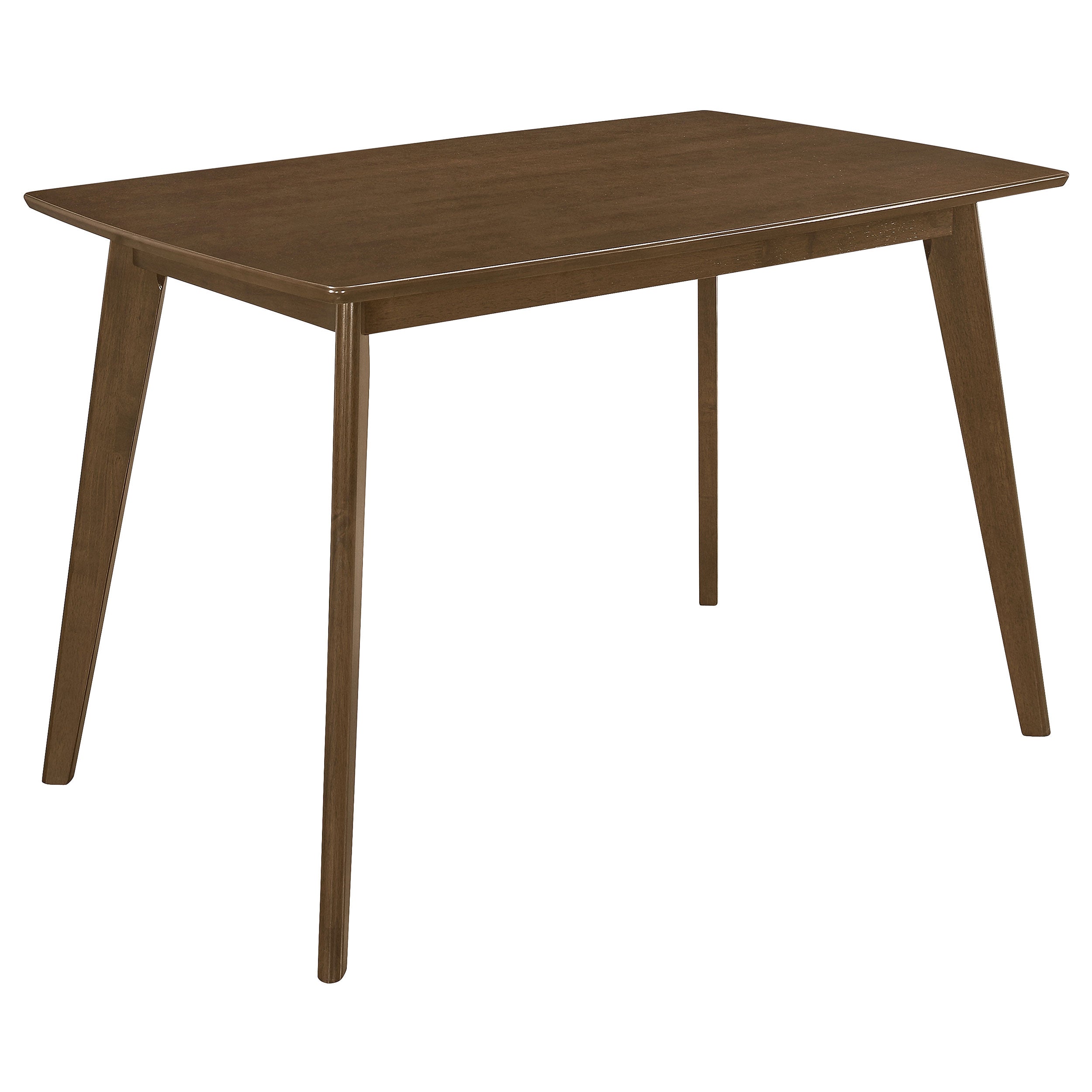 Retro Chestnut Dining Table with Angled Legs in Warm Brown Finish, Crafted from Wood and Hardwood, 47.25 x 29.5 x 30 Inches