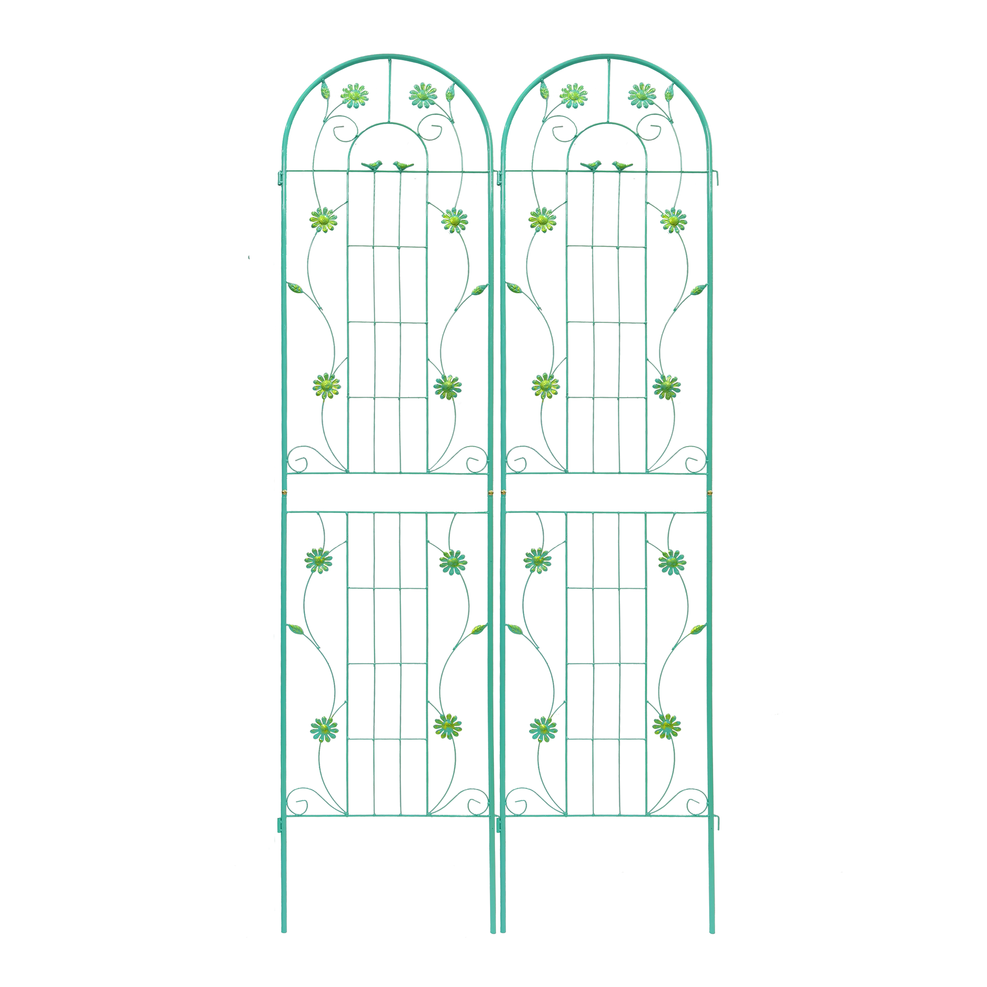 2 Pack Metal Garden Trellis 86.7' x 19.7' Rustproof Trellis for Climbing Plants Outdoor Flower Support Green