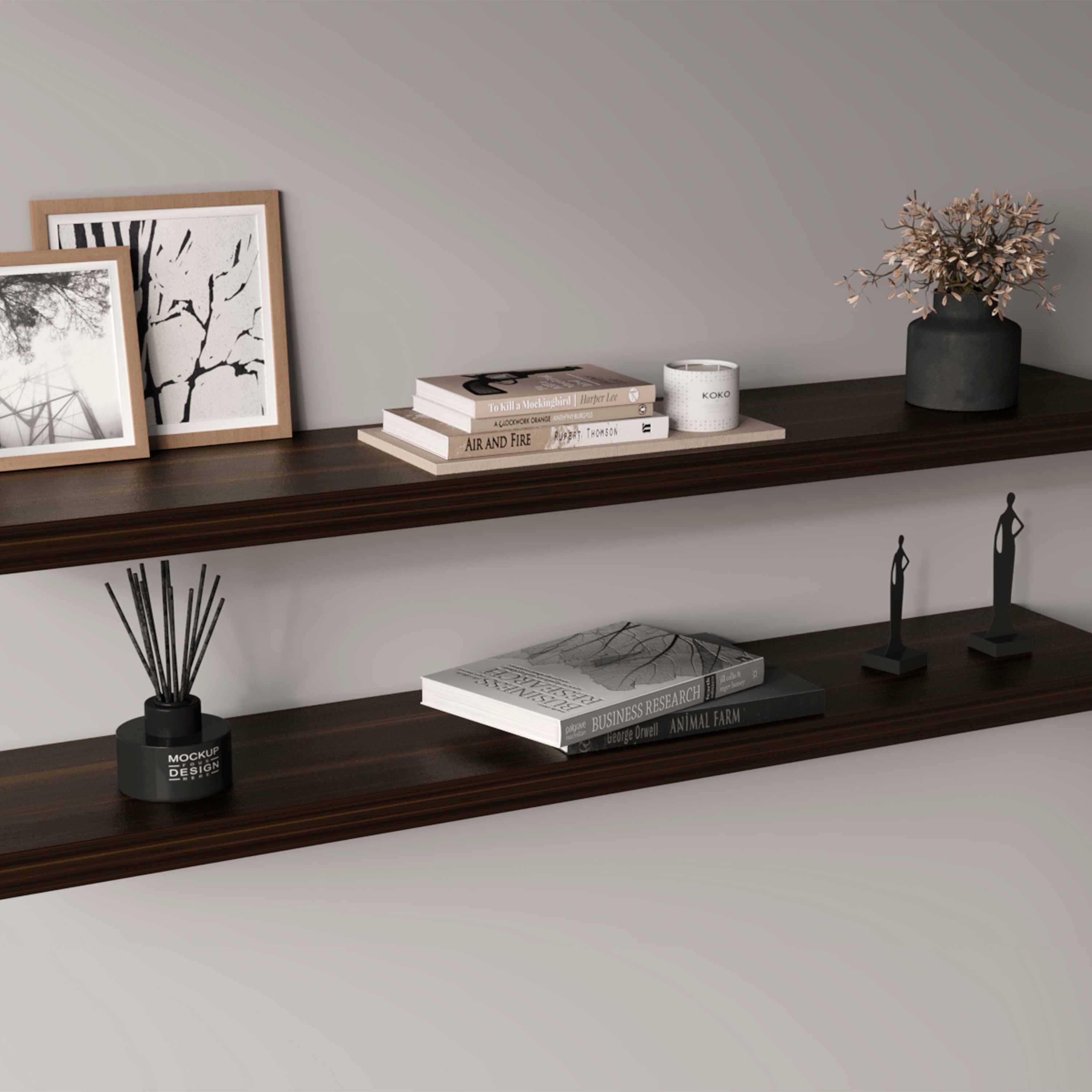 Ecco 47' Wide Floating Shelves Set Of 2, Shelves For Wall Decor For Bedroom, Bathroom Storage Shelves, Book Shelves For Living Room