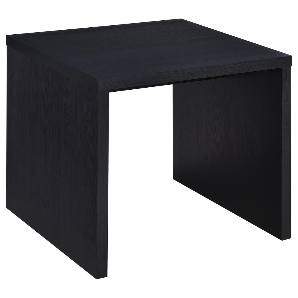 Canyon Black Square Side End Table: Modern Minimalist Design with Durable Engineered Wood Finish in Black, 23.5 x 23.5 x 21.75 inches