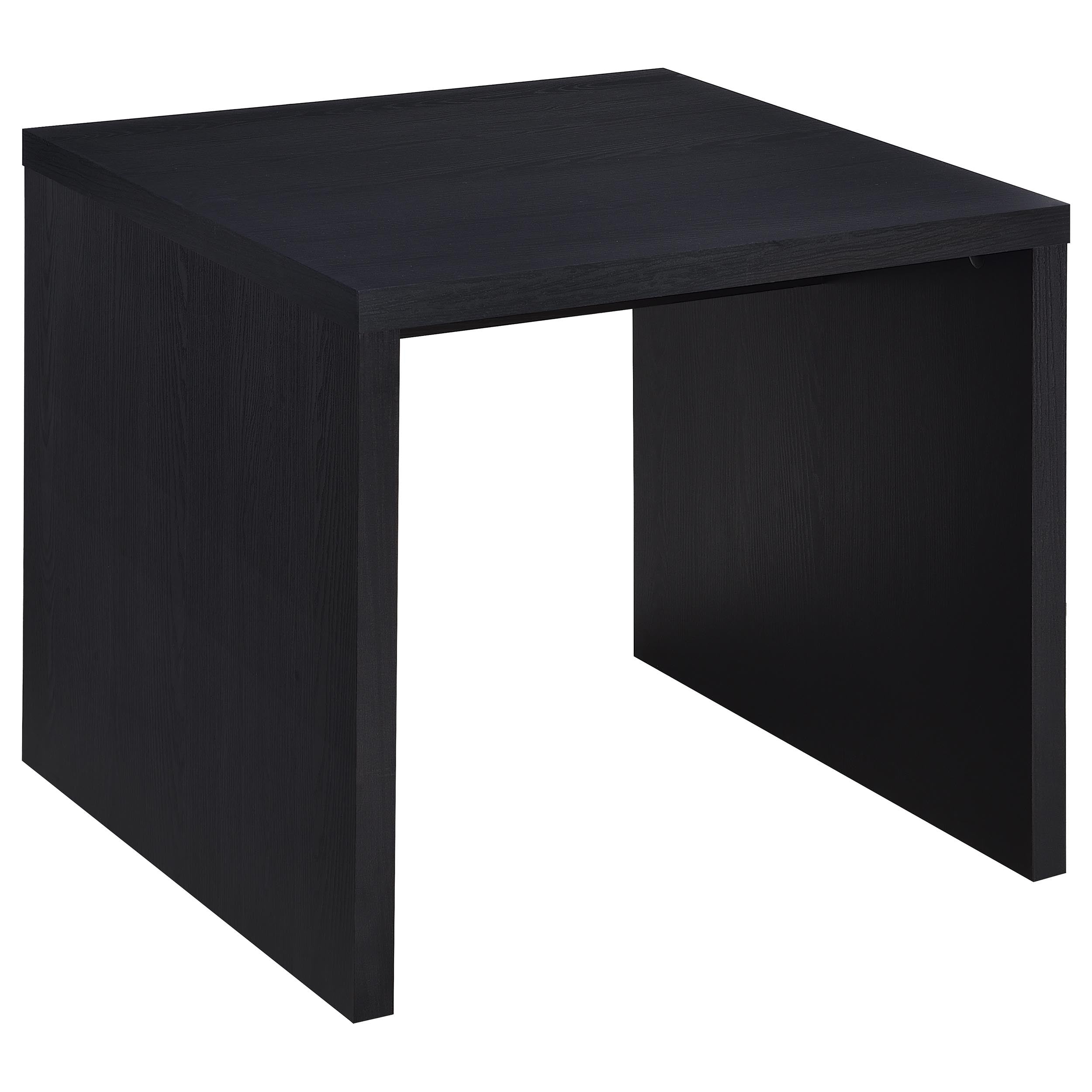 Canyon Black Square Side End Table: Modern Minimalist Design with Durable Engineered Wood Finish in Black, 23.5 x 23.5 x 21.75 inches