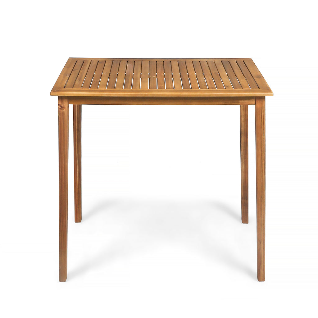 Outdoor Minimalist Acacia Wood Rectangle Bar Table - Teak Finish, Durable Hardwood, 44 x 25 x 40 inches