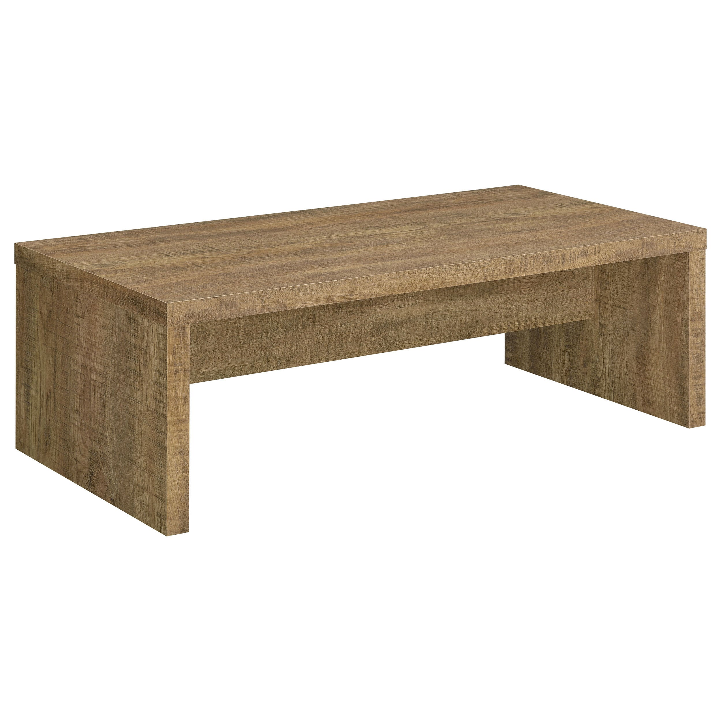 Brianna Mango Rectangular Engineered Wood Coffee Table in Natural Finish with Warm Wood Grain and Spacious Design