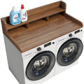 Washer Dryer Countertop with Non-slip Pads, Laundry Wood Shelf Topper with Edge, 54' Width x 27.5' Depth Double Layer Organizer for Washer and Dryer Laundry Hamper Counter Storage Organization (DW)