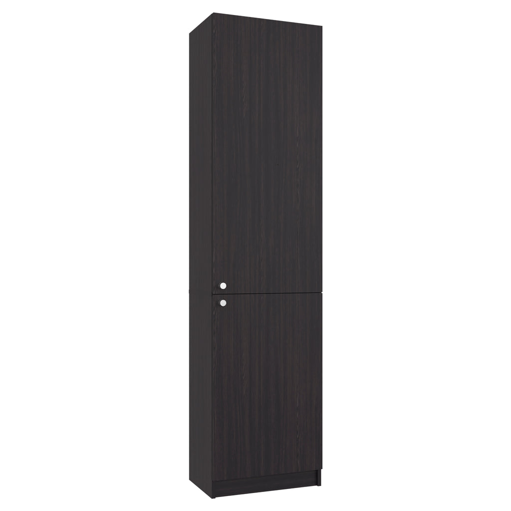Home Tall Freestanding Bookcase with Double Doors and 5 Interior Storage Shelves, Vertical Storage Cabinet for Living Room, Office or Bedroom