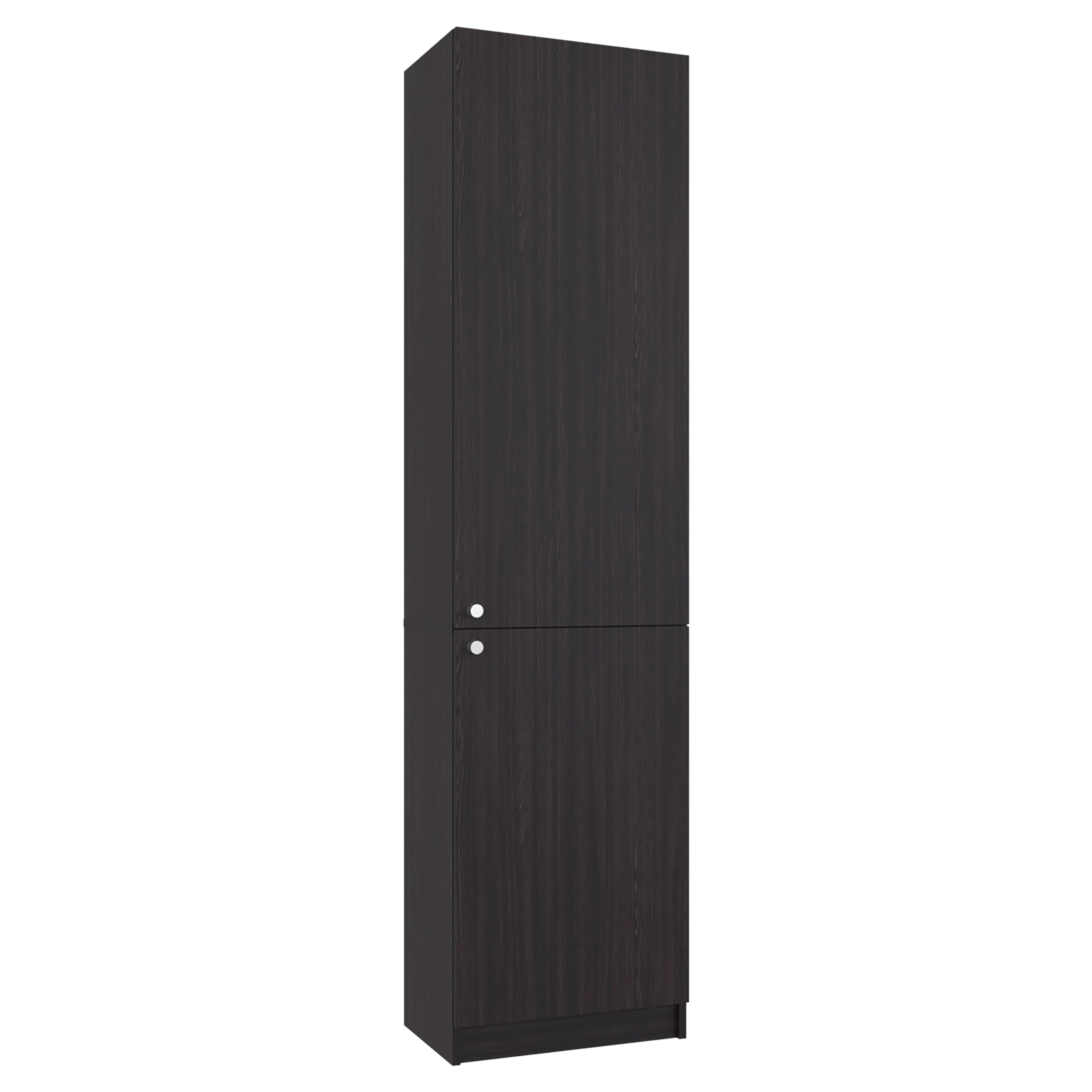 Home Tall Freestanding Bookcase with Double Doors and 5 Interior Storage Shelves, Vertical Storage Cabinet for Living Room, Office or Bedroom