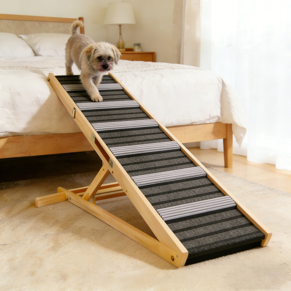 2026 Upgraded Dog Ramp for Couch, Small Dog Ramp for Sofa, 6 Adjustable Height from 14'' to 25', Portable Stable Pet Steps with Non-Slip Pad, Pet Ramps Use for Sofa Couch Stairs