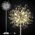 Crystal Floor Lamp for Bedroom, Floor Lamp for Living Room, Elegant Standing Lamp, 69' Tall Pole Lamp, Modern Floor Lamp for Room Decor, 32 Firework Crystal Harnesses Included, Chrome Finish