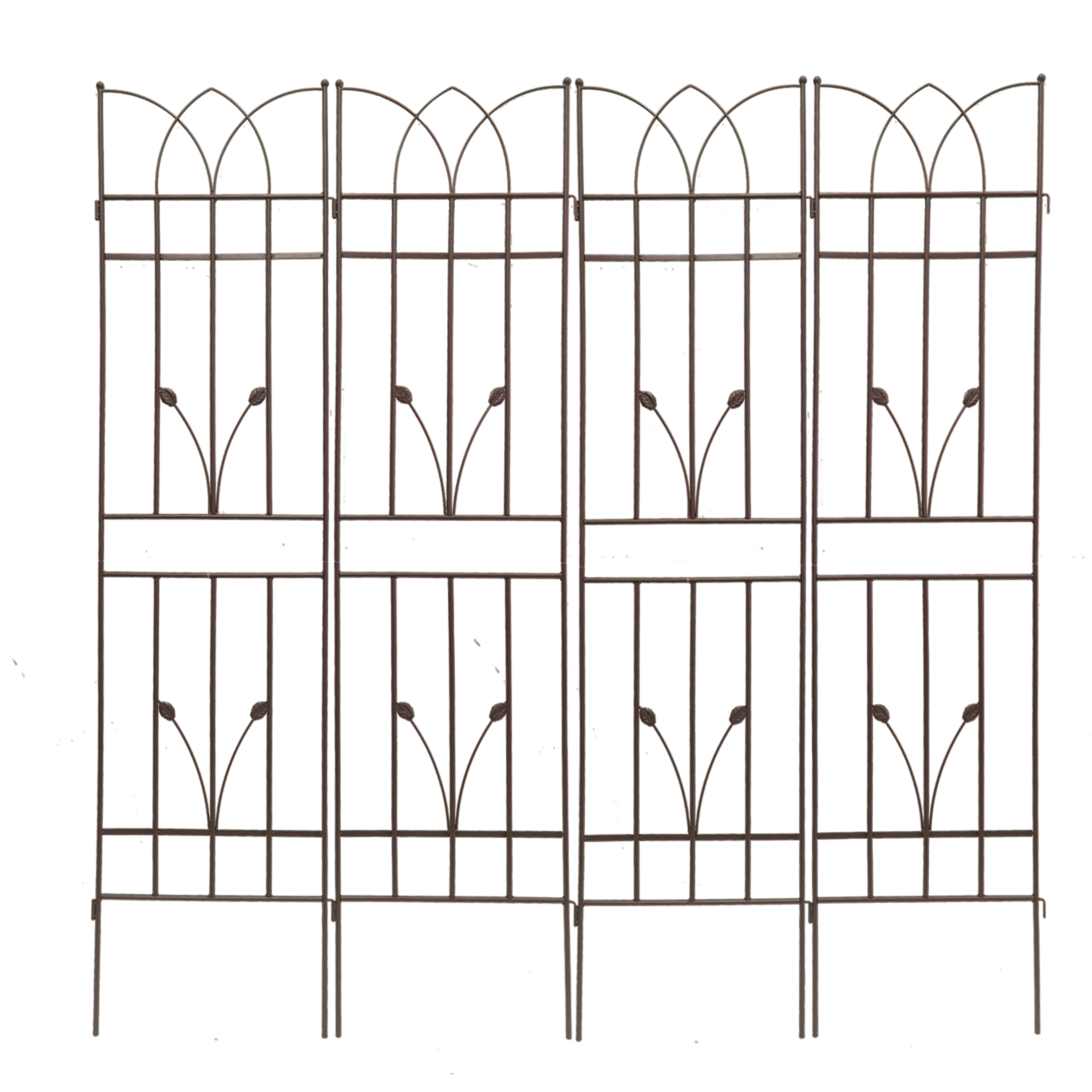 4 Pack Metal Garden Trellis 71' x 17.7' Rustproof Trellis for Climbing Plants Outdoor Flower Support Brown Iron