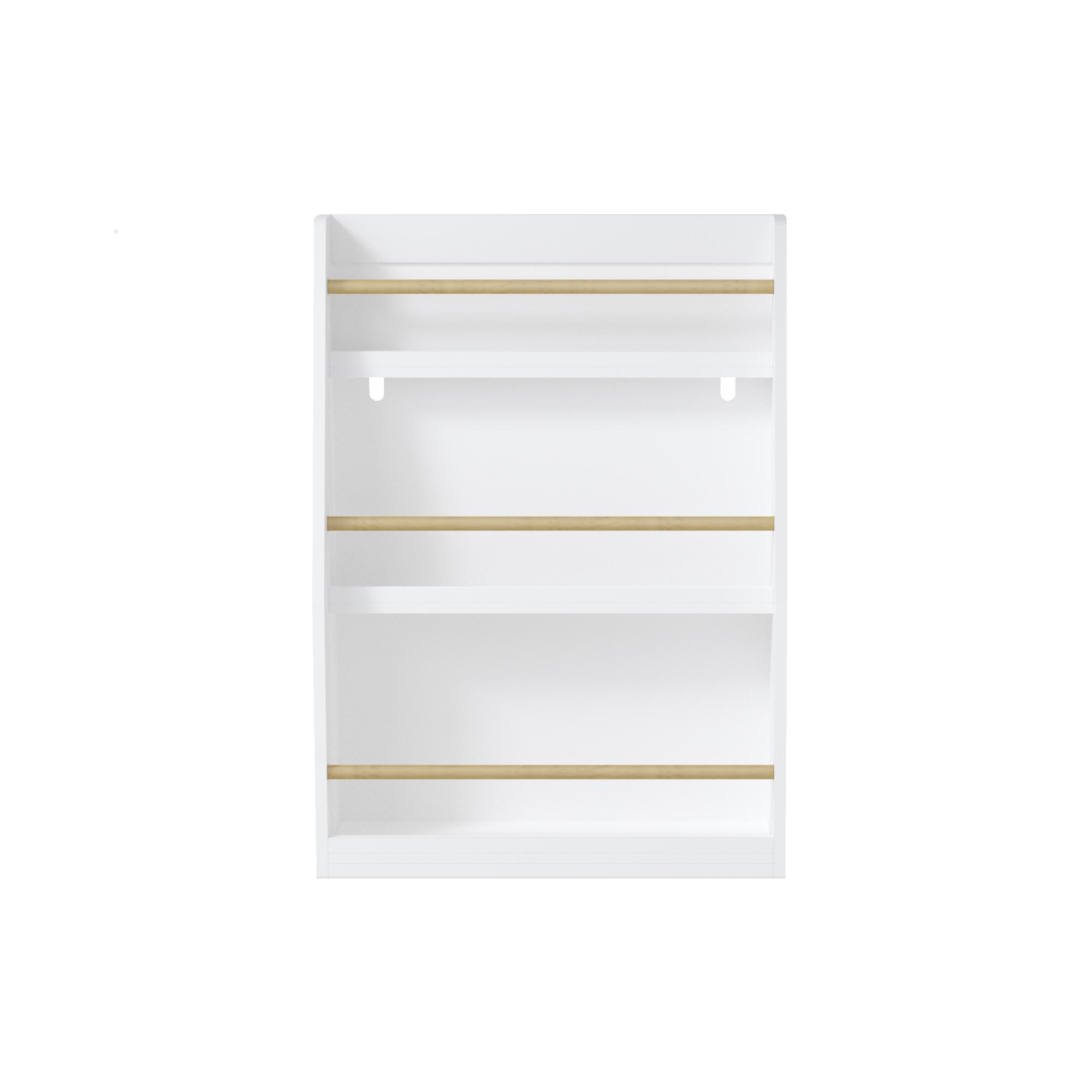 3 Tier Kids Book Shelf, White MDF & Pine Wood Storage Rack for Bedrooms, Playrooms, and Classrooms