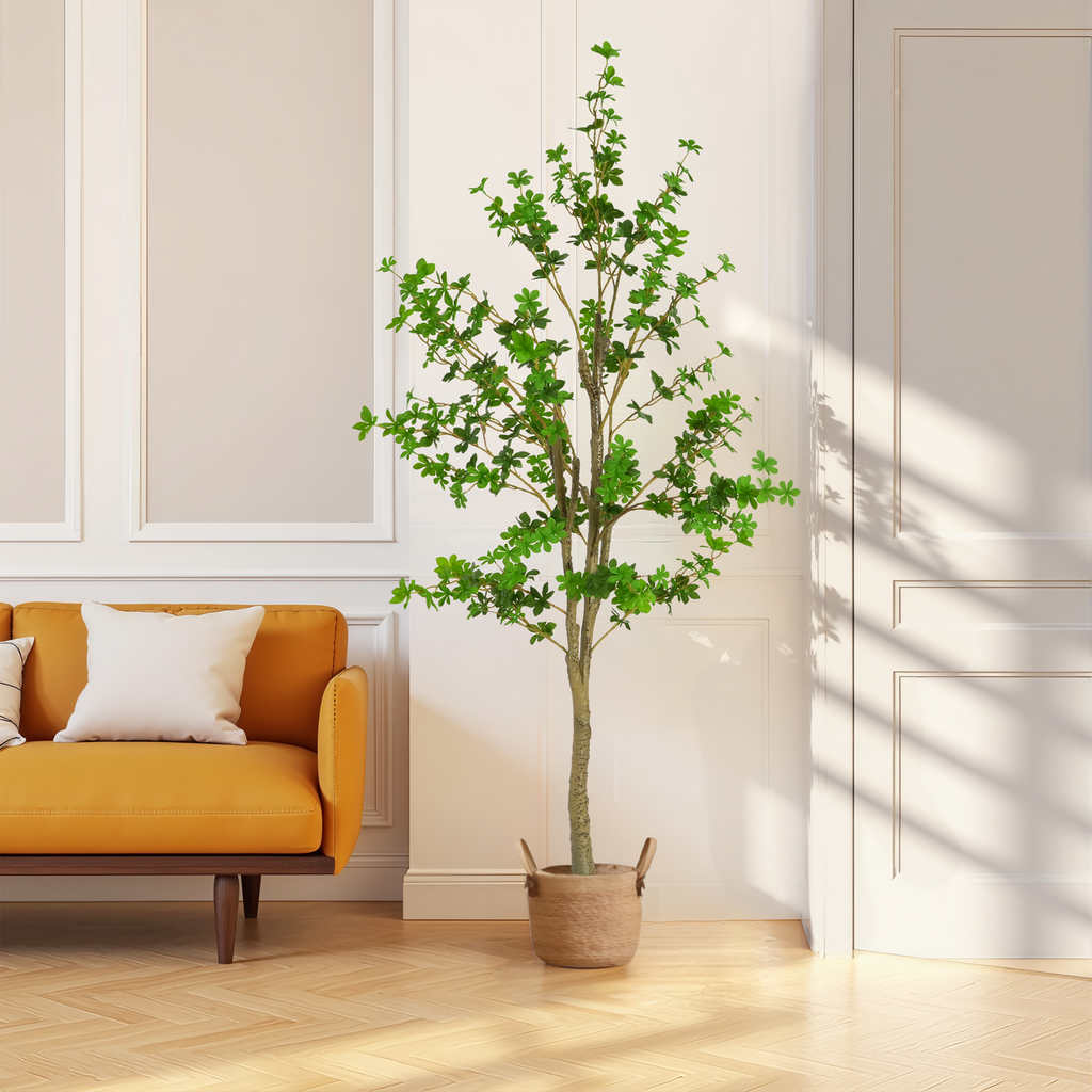76' Artificial Enkianthus Tree with Black Plastic Pot