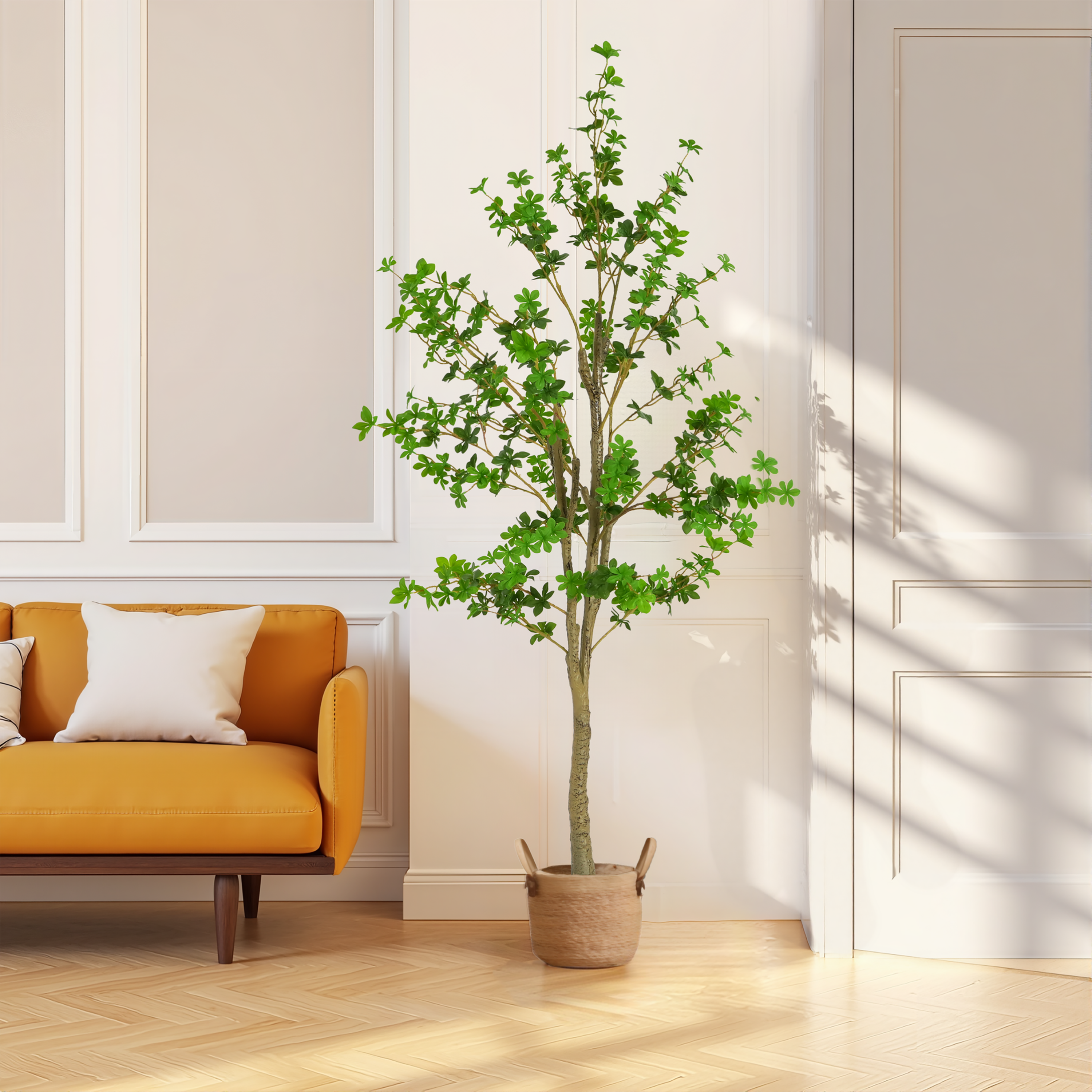 76' Artificial Enkianthus Tree with Black Plastic Pot