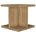 Metron Mango Square End Table: Modern Storage Side Table in Mango Finish Engineered Wood, 23.5in L x 23.5in W x 23in H