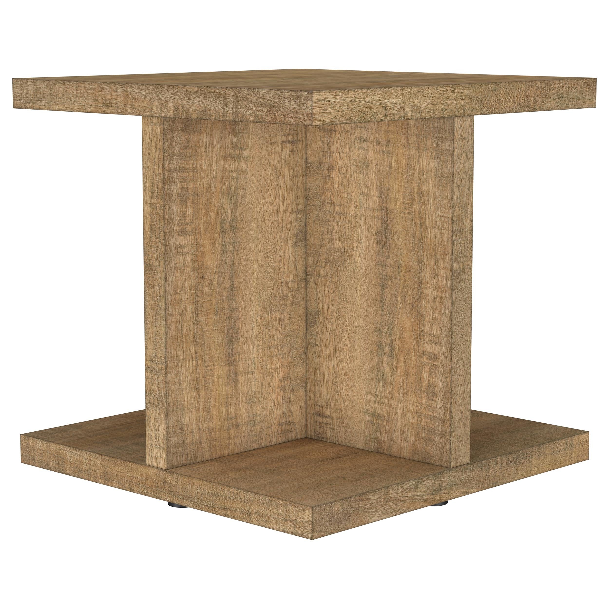Metron Mango Square End Table: Modern Storage Side Table in Mango Finish Engineered Wood, 23.5in L x 23.5in W x 23in H