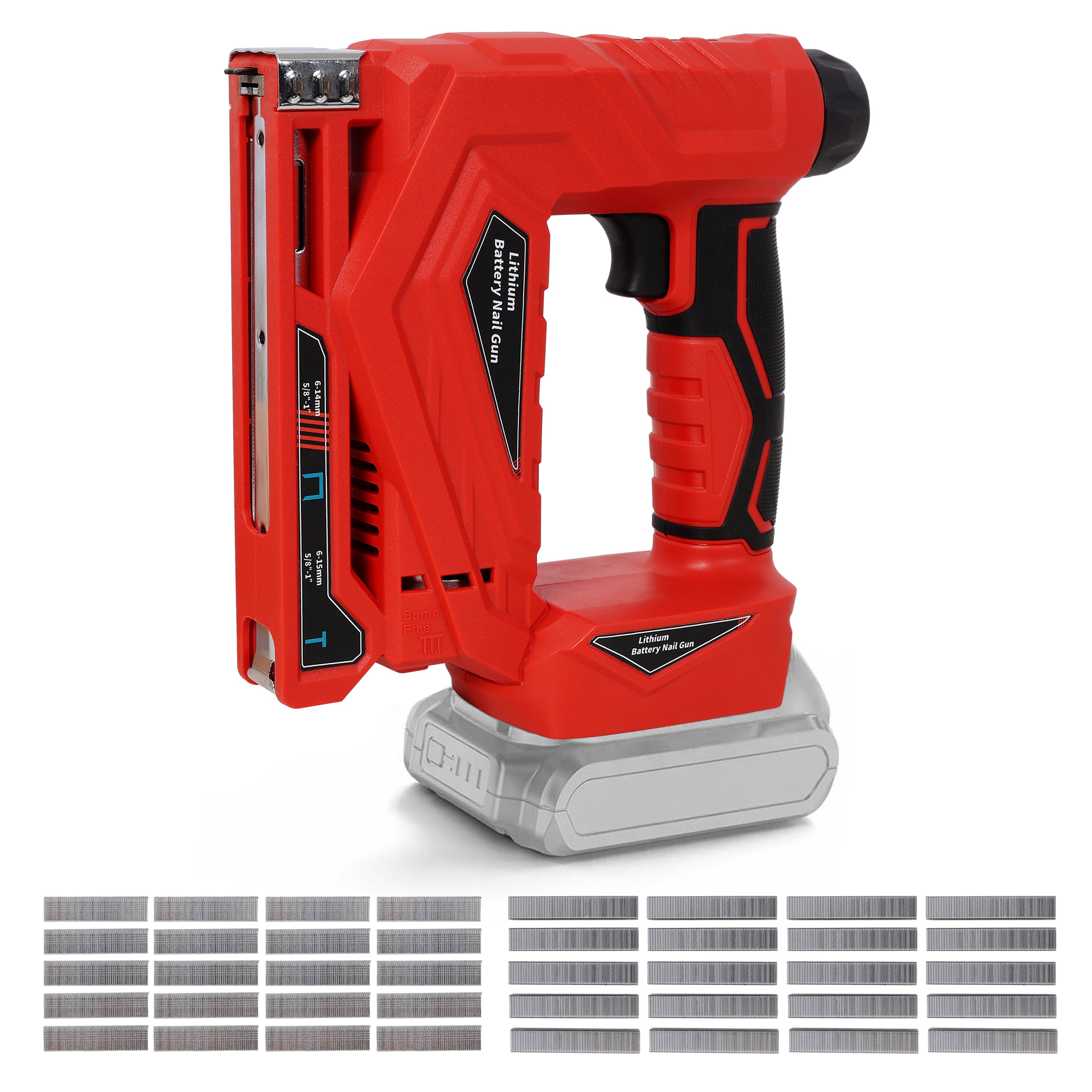 2-in-1 Cordless Brad Nailer & Narrow Crown Stapler, Compatible with Milwaukee 20V MAX Battery, Battery Powered Nail Gun with Safety Lock, Professional Woodworking DIY Fastening Tool, Tool Only