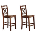 Cherry Cross Back Counter Height Chairs (Set of 2)