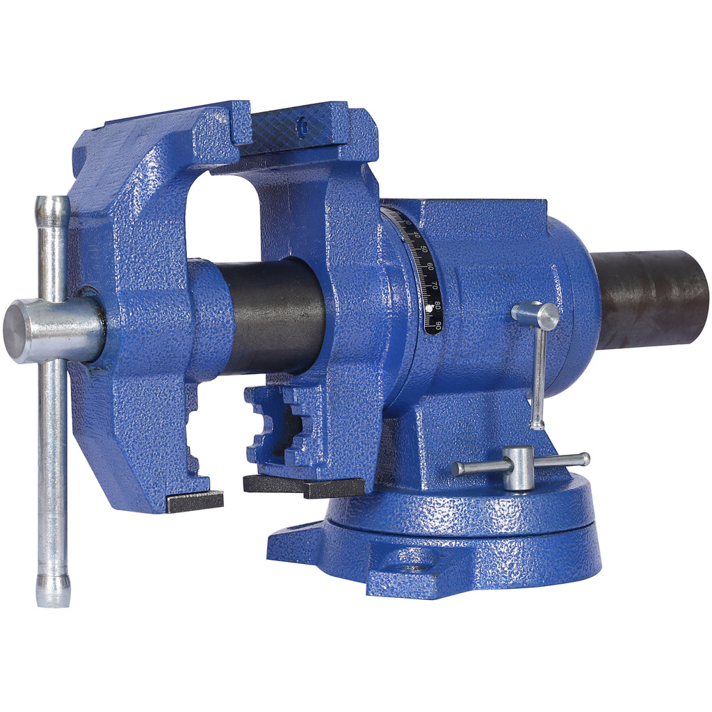 5' Multi-jaw Rotating Bench Vise ,Multipurpose Vise Bench,360-Degree Rotation Clamp on Vise with Swivel Base and Head ,5inch blue