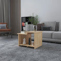 Natural Oak Coffee Table with Open Storage