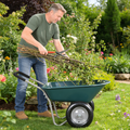 wheel barrow Two wheeled trolley for green garden 15 inch pneumatic wheel WB1001GN