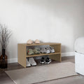 Silpa Small Shoe Rack with Three Open Shelves, Compact Modern Shoe Organizer for Entryway or Closet, 23.6 Wide, Natural Oak